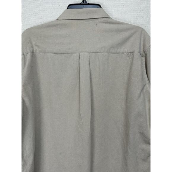 Coof Andy Cuban Guayabera Shirt Mens XL Button Up Embroidered Tan Long Sleeve - Picture 7 of 15